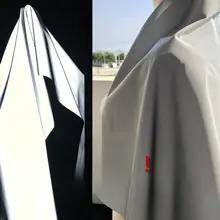 ラメシルバー光反射生地【ファッション用・安全警告デザイン・特殊素材】