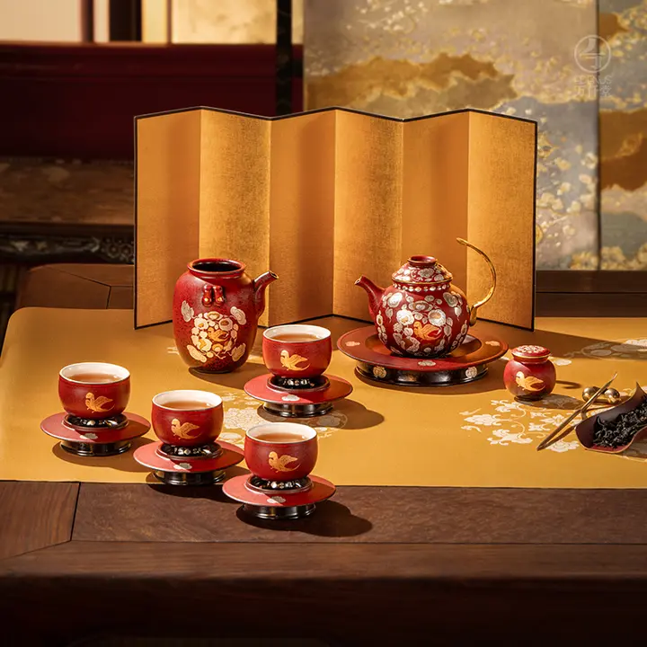 高級感ある功夫茶器【陶器・文創デザイン・華やかさ】（セットアップ対応）