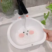 子供用プラスチック製うさぎ型洗面器【かわいいデザイン・軽量・PP素材】