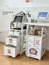移動可能な多段式収納ワゴン【収納ボックス・ドロワー付き・お菓子やバッグ整理用】