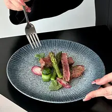 高級感あふれる和風 牛排皿【セラミック製・創造的デザイン・パスタやデザートにも最適】
