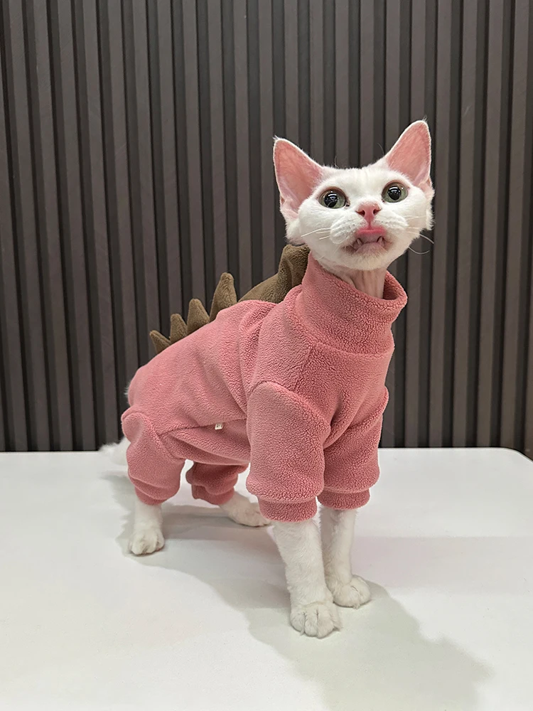 猫用粒綿ボディガード四脚服【小恐竜デザイン・無毛猫用・ピンク】の実用性と適用範囲