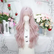 ロリータ風ウィッグフルヘッドロングカールピンク【コスプレ用・リアルな質感】