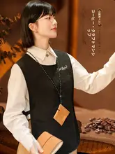 防水機能付きカフェ用エプロンベスト【サービススタッフ用・女性用・オイルブロック】