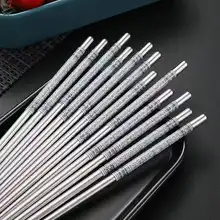 高級青花磁器デザインのステンレス製箸【滑り止め・熱防止・防カビ機能・家庭用】