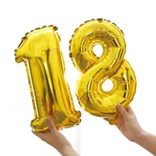 16インチ数字アルミ風船09誕生日パーティー用装飾風船【結婚式用・イベント装飾】