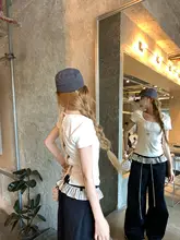 夏用パンツ【軽やかでゆったり・ストレートワイドパンツ・レイヤード風】（セットアップ対応）