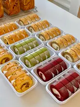 透明包装ケーキボックス【仕切り付き・パーティー用・スイスロール対応】