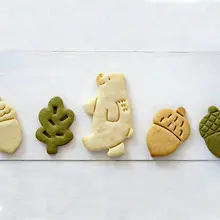 かわいいキャラクター型クッキー型【松ぼっくり・リス・キツネ・DIY・押し付け式】
