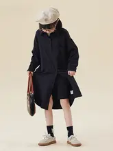 シンプルなデザインの長袖ポケット付きワンピース【子供用・秋冬・カジュアル】（セットアップ対応）