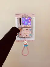 折りたたみ式中軸用スマートフォンケース【アクリル製・カートゥーンデザイン・持ち手付き・波形エッジ】
