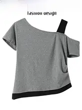 CIVICERA ユニークで美しい西洋風のステッチ Tシャツ