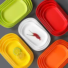 密胺製オーバルディッシュ【小皿・火鍋用・プラスチック製・模造陶器】