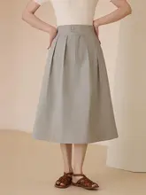 高腰シフォンフレアスカート【梨形シルエット・オフィス・通勤用】