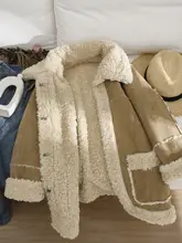 カキ色のムートンコート【レトロな高級感・厚手・保温性・羊毛】