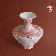 手描き陶器花瓶【モダンデザイン・インテリア装飾用・玄関・リビング用】