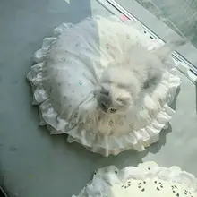 丸型ペット寝具【フリル付き・洗える・小型猫犬用・フランス風デザイン】（セットアップ対応）