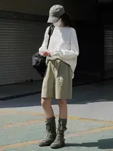 ダークブルー 高腰ワイドパンツ【夏用・フィット・5分丈・ウエストゴム】