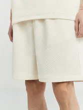 メンズ 夏用ワッフル生地ショートパンツ【ストレートシルエット・5分丈】