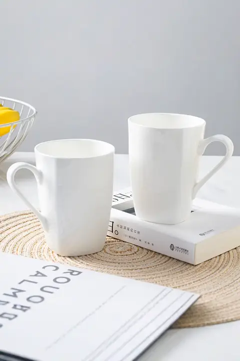 景徳鎮 白色骨瓷 無蓋マグカップ【オフィス・家庭用・陶器製・ミルク用】