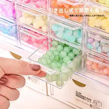 デスクトップ用の透明な引き出し式ビーズ収納ボックス【防塵・DIY用】