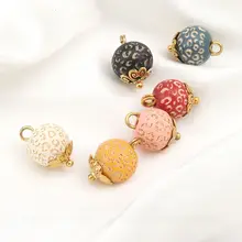 木製ボタン付き 花柄デザインのオープンカーディガン【毛混・漢服スタイル】