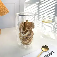 耐熱二重ガラス製 ドリンクカップ【朝食用・インスタ風・牛乳用】