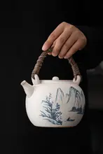 炭炉 茶器セット 手描き ソーダ釉 囲炉裏風 煮茶器 「JOJO'S L. PD.」