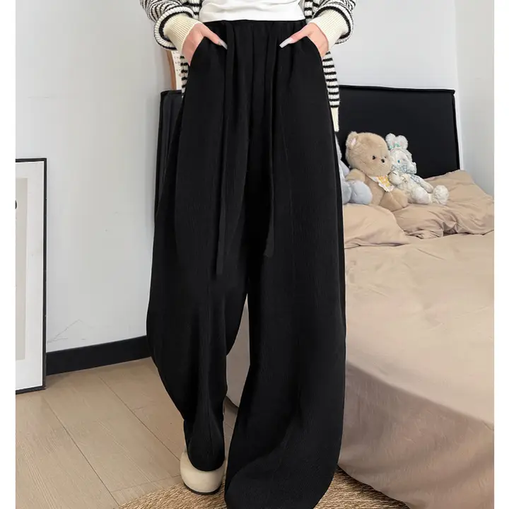 酒紅色コーデュロイストレートパンツ【秋冬用・裏地フリース・フィット】