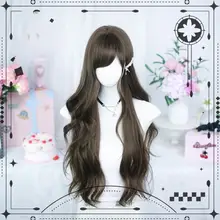 ロリータ風ロングカールウィッグ【二次元スタイル・斜めバング】