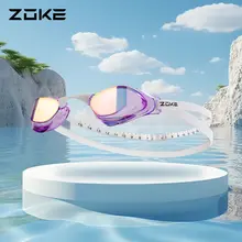 ZOKE スイミングゴーグル【電解膜・ノーグルーブ・大人用・防水・防曇・競技用】