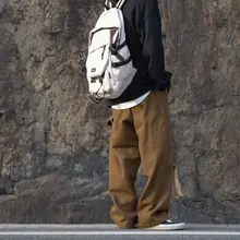 カジュアルワイドレッグパンツ【春秋用・ストレート・フィット・男性用】