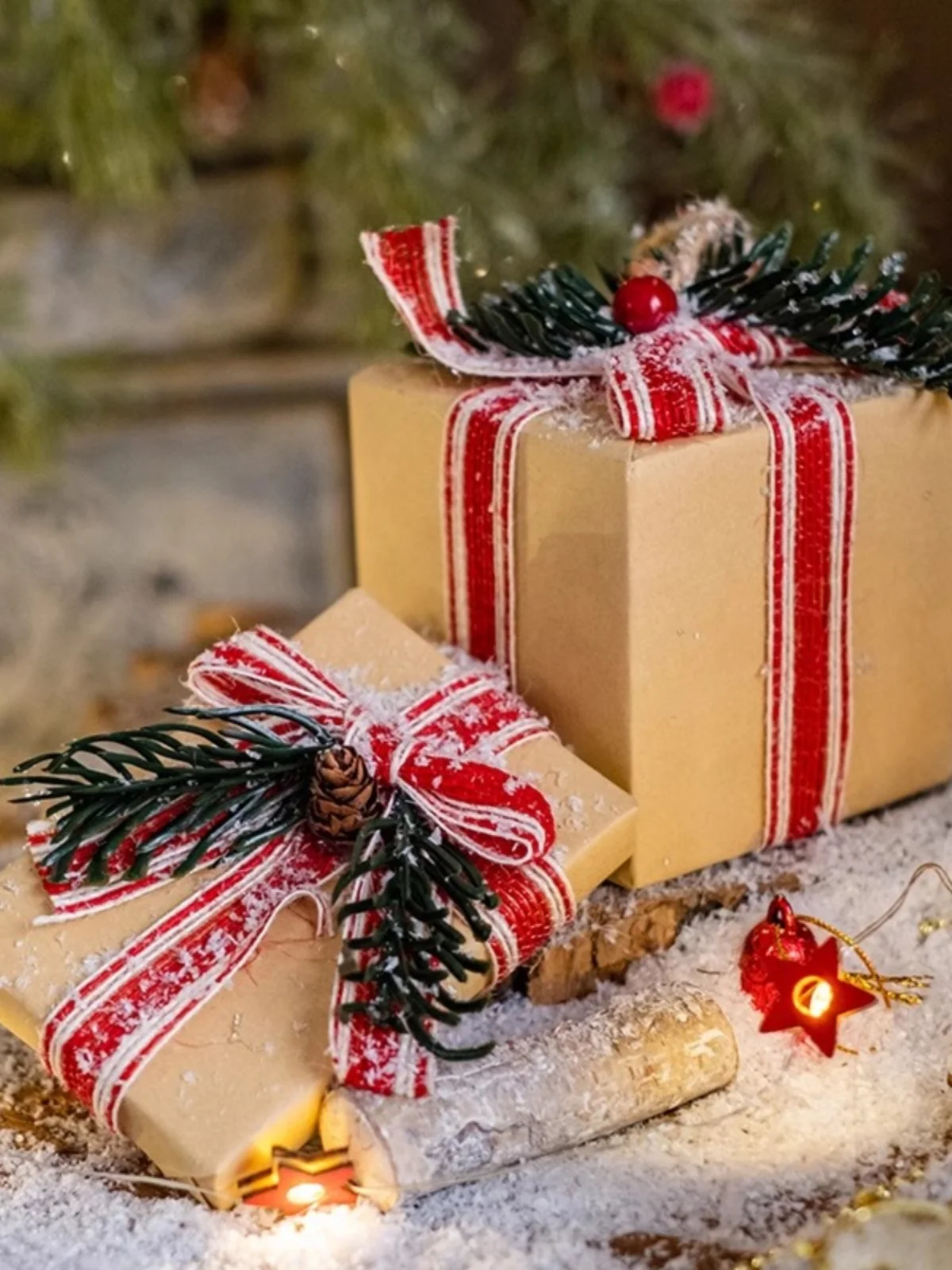 クリスマスギフトボックス：シーンセッティングと雰囲気作りに最適な装飾用アイテム