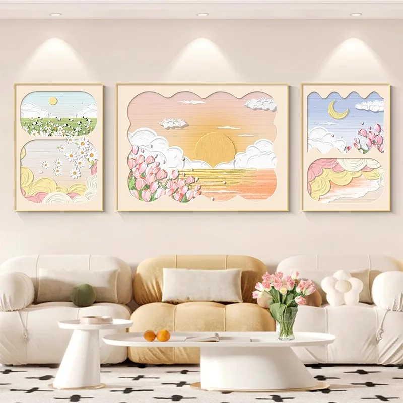 韓国インテリアを再現｜カフェ風部屋の作り方　花柄アートの設置術と空間の呼吸