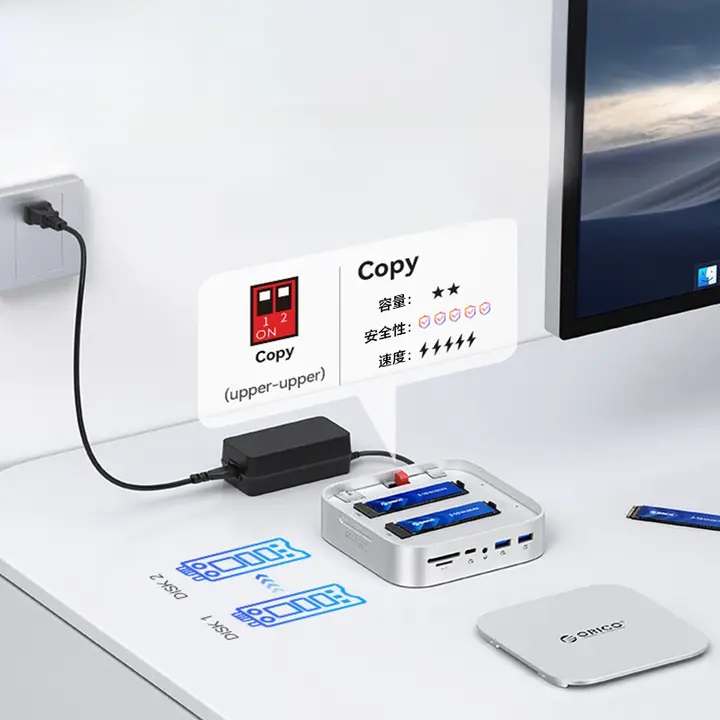 Orico USB拡張ハブ【タイプC対応・HDMI変換機能付き・M2 SSD外付けケース】