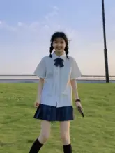 夏用 JK制服 白シャツ【ショートスリーブ・プリーツデザイン・学生用】