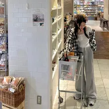 フレンチスタイルのレトロなサイドレースデザインのパンツ【ウエストゴム・ドローストリング付き】