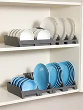 キッチン用プラスチック製皿立て【水切り機能付き・収納ラック】