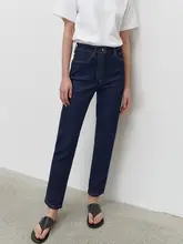 レディース 大きいサイズデニムパンツ【夏用・ハイウエスト・フレア・九分丈】