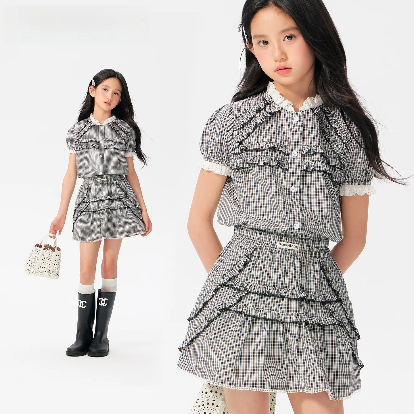 140cmと160cmの女の子に合う服って、どう選ぶ？格子柄セットアップが解決するリアルな悩み