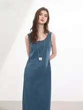 大Uネックノースリーブワンピース【Aライン・開衿・カジュアル】