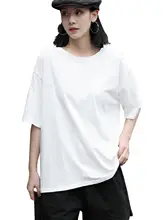 白色 レディース 半袖 Tシャツ【夏用・コットン・ルーズフィット・大きいサイズ】