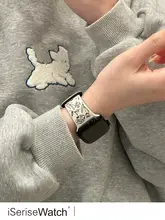 高級シリコン製アップルウォッチ用バンド【彫刻ローズデザイン・41mm/45mm対応・女性用】（セットアップ対応）