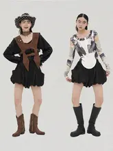 Oink oink オリジナルデザインのワイドレッグカジュアルパンツ【フラワーボトム・ランタンシルエット・ショートパンツ】