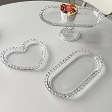ハート型ガラス皿【シンプルデザイン・スイーツ用】