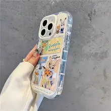 可愛らしいカップル向け ジュディニック風 iPhone用ケース【シリコン製・全包囲・耐衝撃・カートゥーンデザイン】