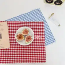 チェック柄布製ランチマット【スタイリッシュ・高級感】