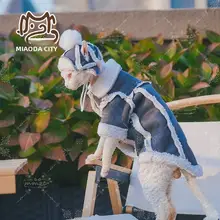 無毛猫デザインの加厚暖かフリースジャケット【長袖・カジュアル・耐汚れ】（セットアップ対応）