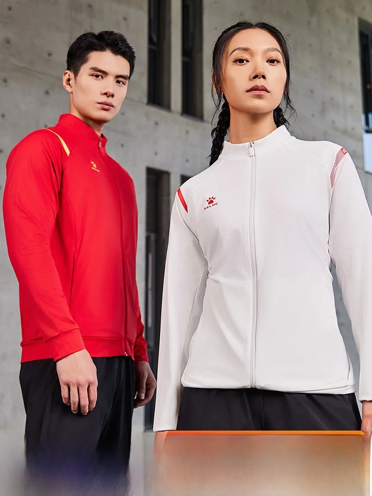 KELME 男性用ニットジャケット【春用・クール感・立ち襟・パネルデザイン】