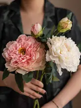 フランス風 焦げ目のある peony 仿真花【インテリア装飾・リビング・ダイニング用】